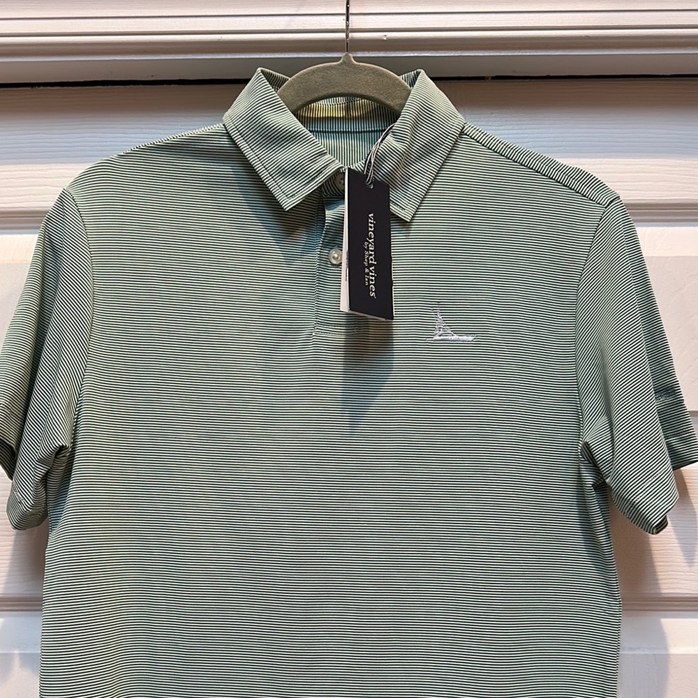 Vineyard vines Men's Striped Polo Shirt - Green new with tag